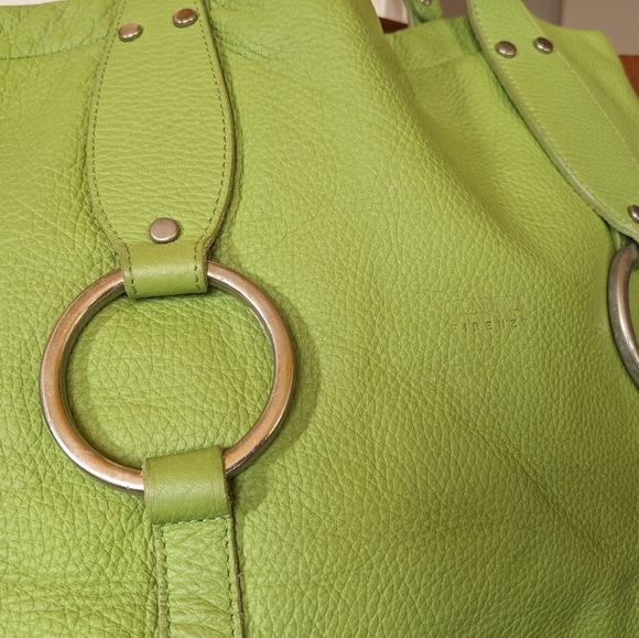 Y2K Claudia Firenze Genuine Leather Lime Green Purse - Picture 7 of 10